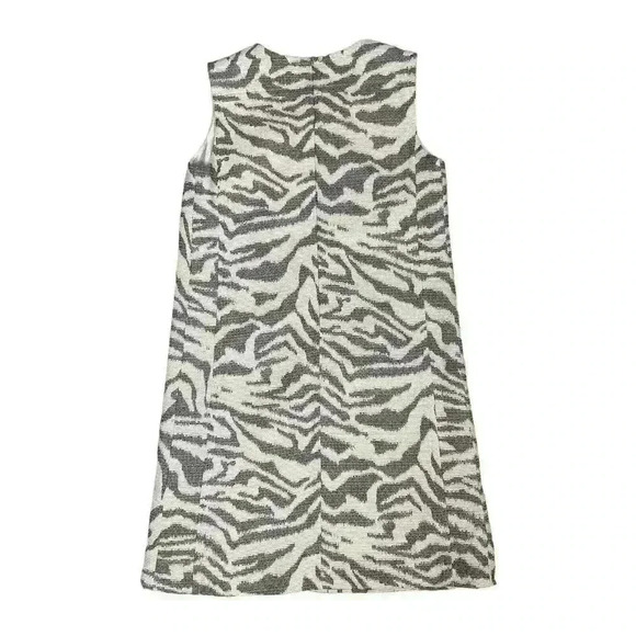 BOSS by Hugo Boss Zebra Print Shift Dress Gray/White Size 8 - Picture 4 of 9